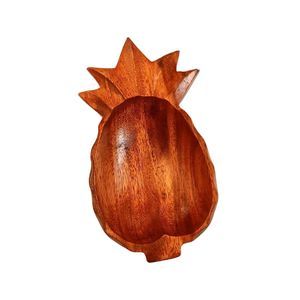 Vintage Monkey Pod Pineapple Bowl  8" x 4.5" x 1.5" Hawaiian Fruit Nuts Candy